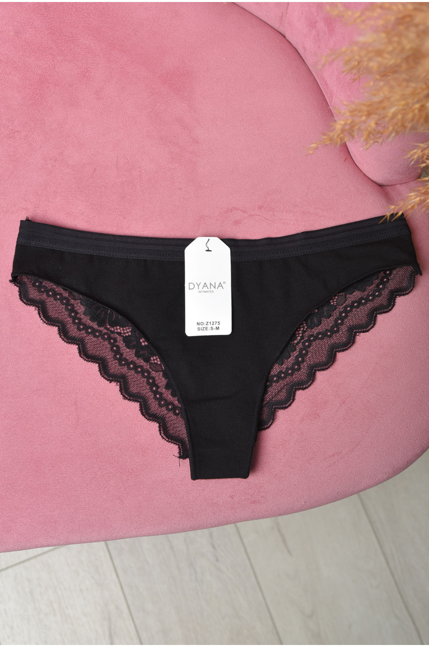 Труси жіночі однотонні чорного кольору 1275 169414 Труси жіночі однотонні чорного кольору 1275 169414