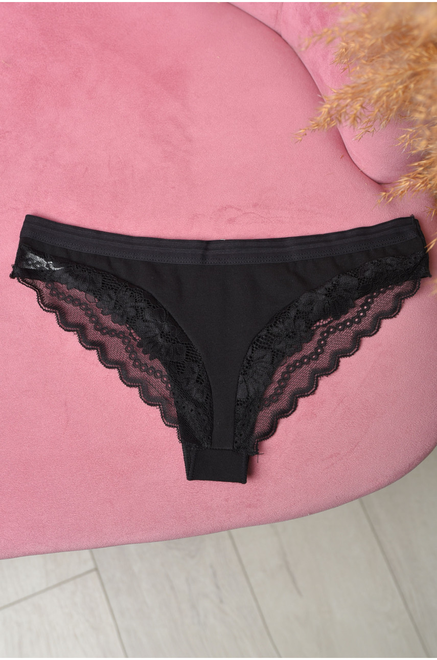 Труси жіночі однотонні чорного кольору 1275 169414 Труси жіночі однотонні чорного кольору 1275 169414