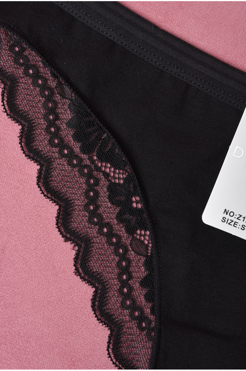 Труси жіночі однотонні чорного кольору 1275 169414 Труси жіночі однотонні чорного кольору 1275 169414