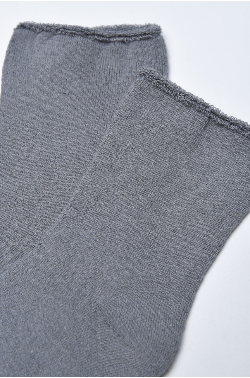 Шкарпетки чоловічи медичні махрові сірого кольору без гумки розмру 41-45 169419