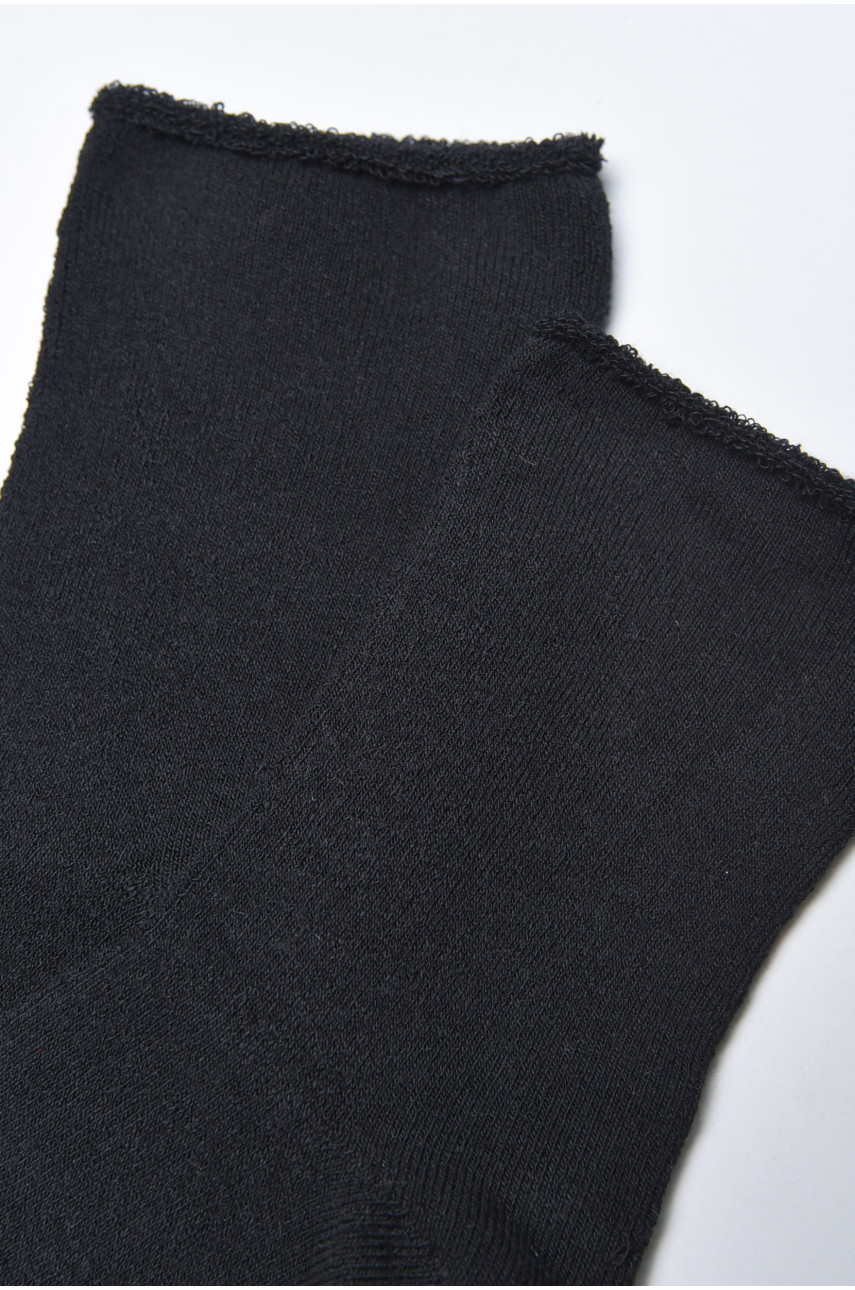 Шкарпетки чоловічи медичні махрові чорного кольору без гумки розмру 41-45 169424