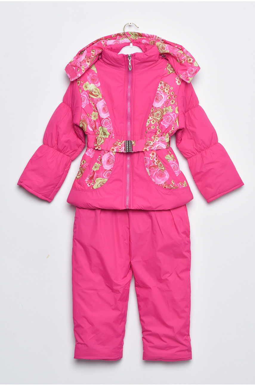 Куртка та напівкомбінезон дитячий для дівчинки єврозима рожевого кольору F76T 169433
