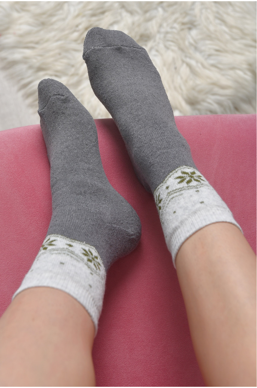 Шкарпетки жіночі махра сірого кольору розмір 36-41 169454