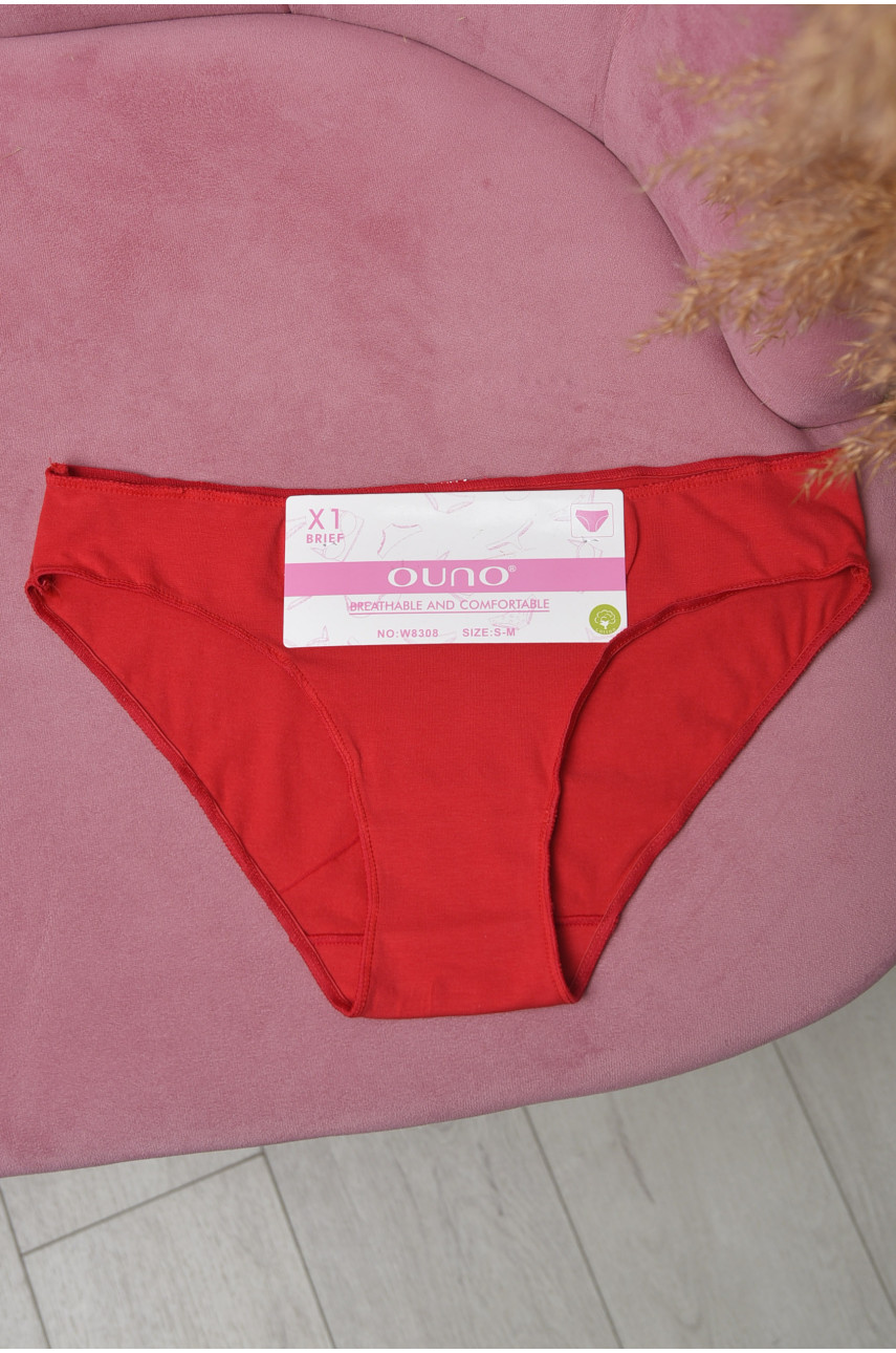 Трусы женские однотонные красного цвета 8308 169461