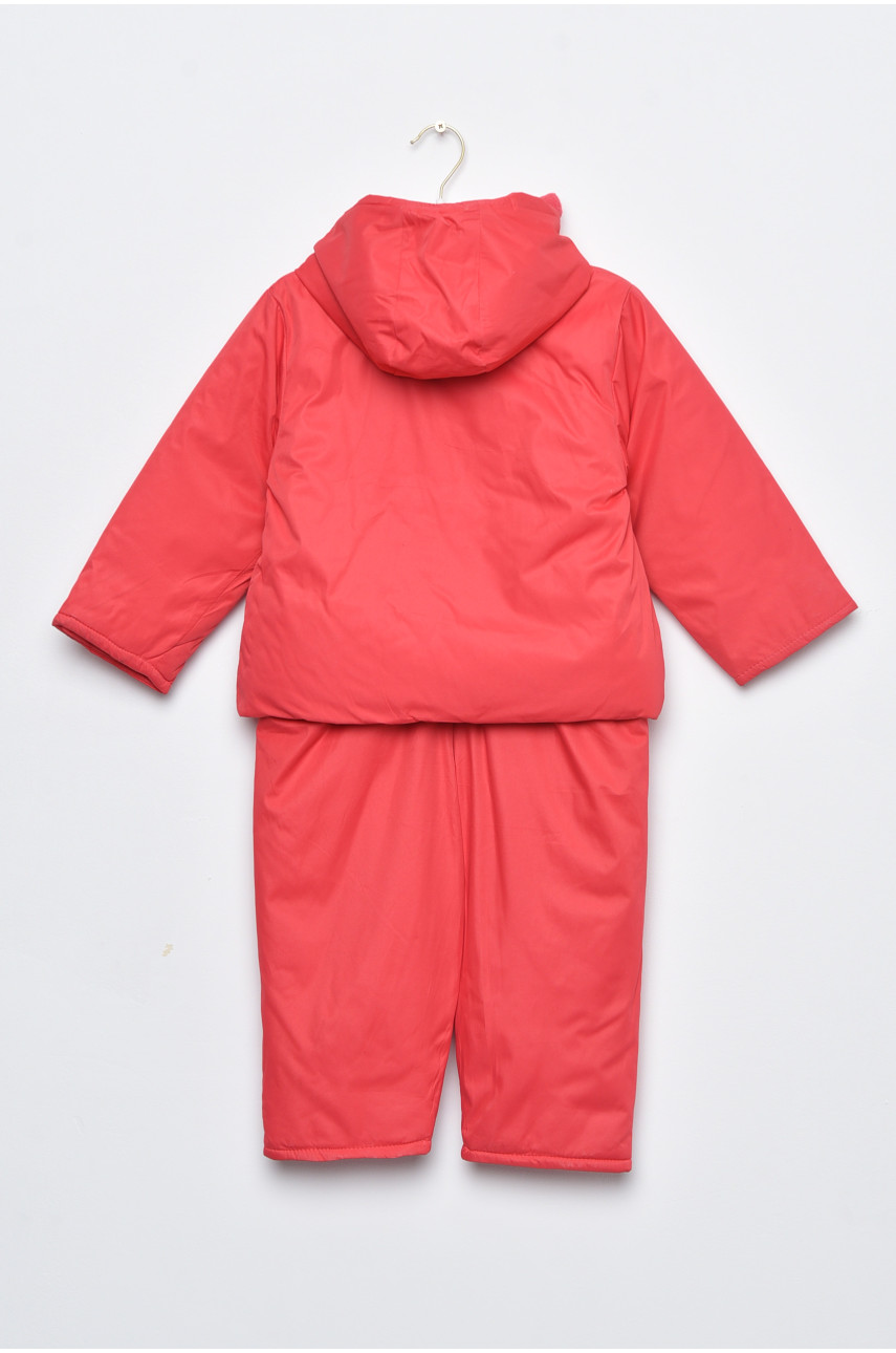 Куртка та напівкомбінезон дитячий для дівчинки єврозима темно-рожевого кольору 8908 169479