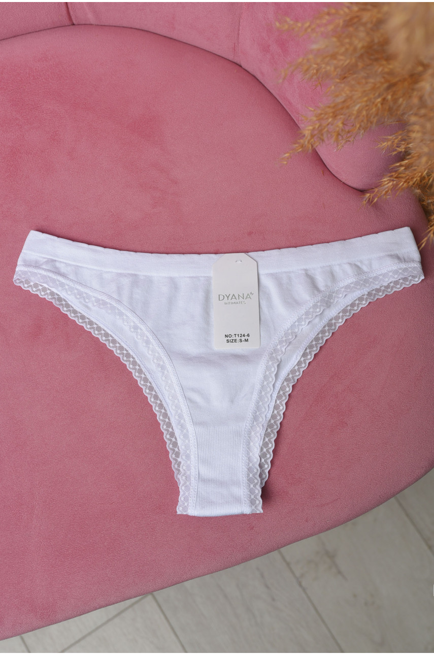 Труси жіночі однотонні білого кольору 124-6 169487 Труси жіночі однотонні білого кольору 124-6 169487