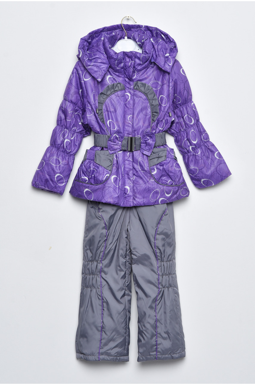 Куртка и полукомбинезон детский для девочки еврозима фиолетового цвета 6671 169498