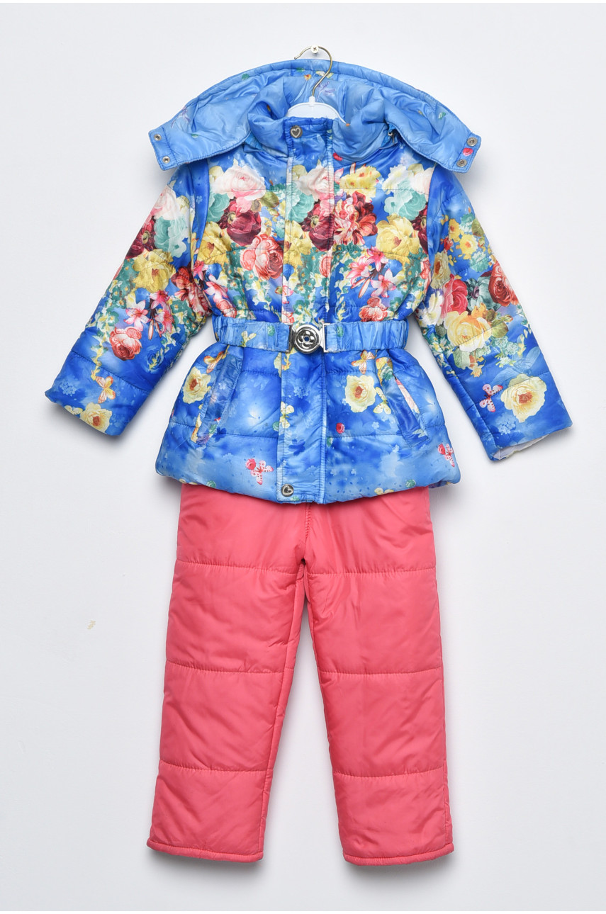 Куртка та напівкомбінезон дитячий для дівчинки єврозима блакитного кольору 169511