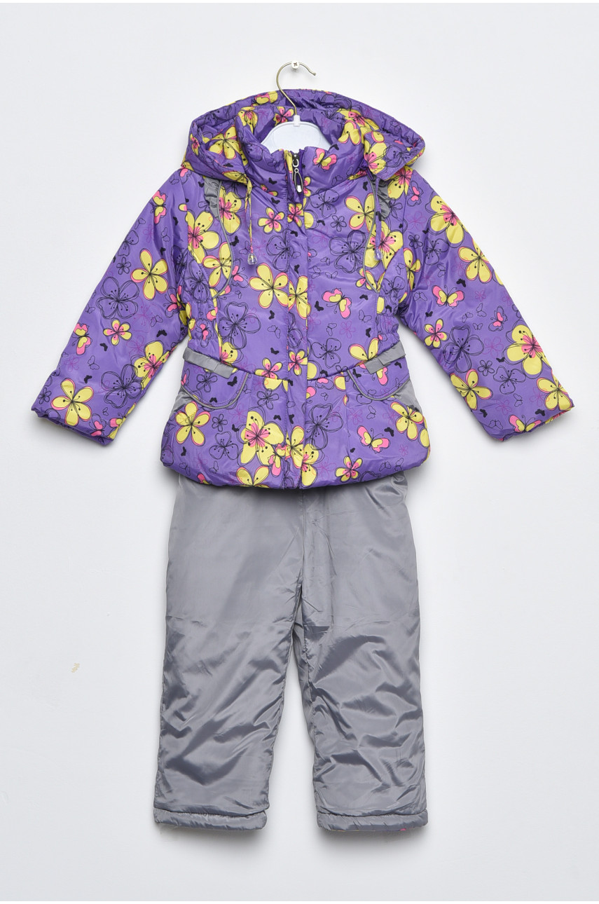 Куртка та напівкомбінезон дитячий для дівчинки єврозима фіолетового кольору 169521