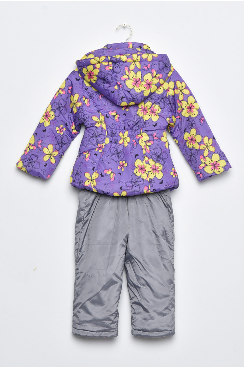 Куртка та напівкомбінезон дитячий для дівчинки єврозима фіолетового кольору 169521