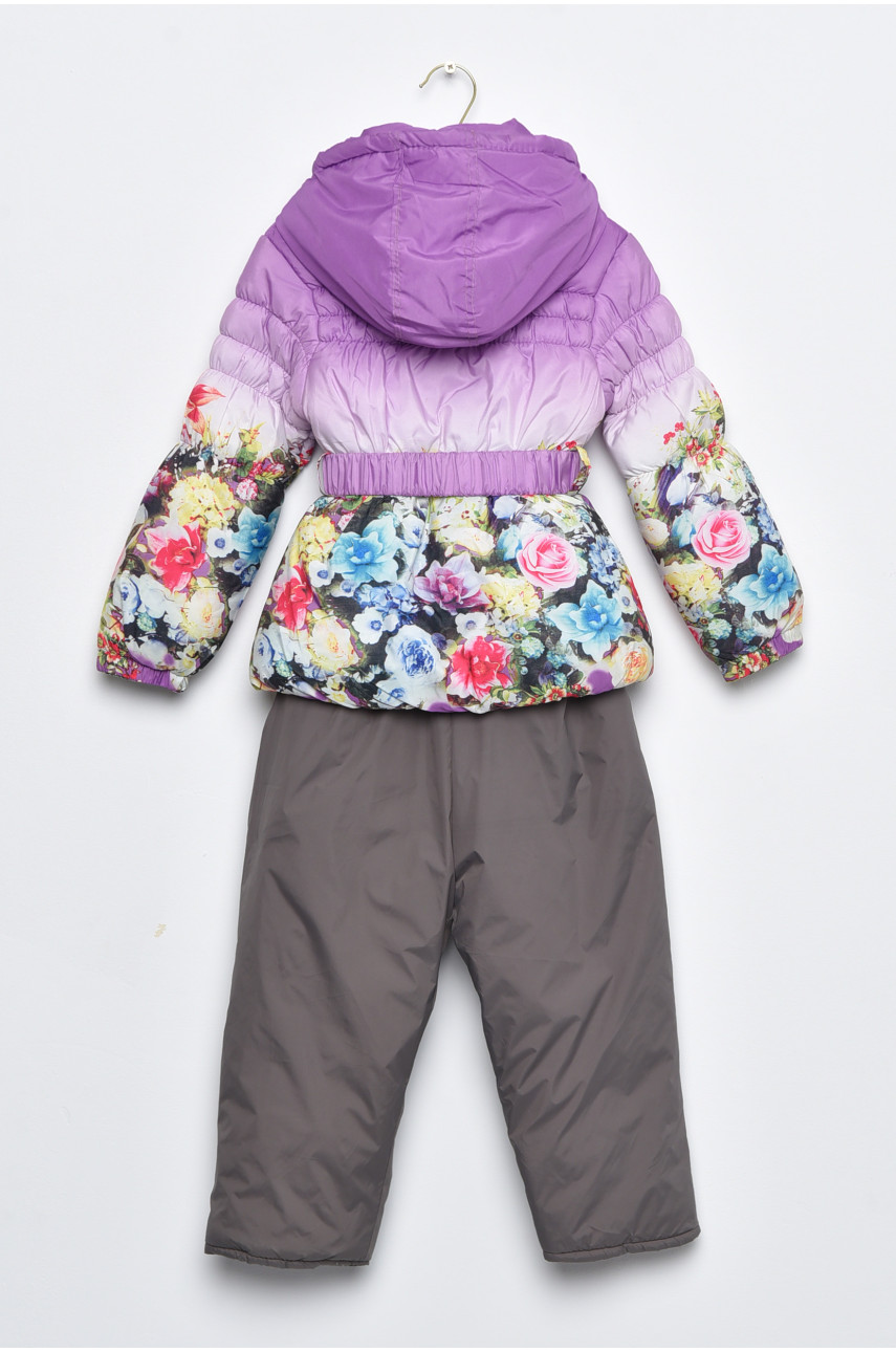 Куртка та напівкомбінезон дитячий для дівчинки єврозима фіолетового кольору Т822 169526