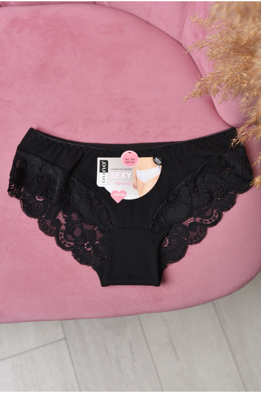 Труси жіночі однотонні чорного кольору 7881 169622 Труси жіночі однотонні чорного кольору 7881 169622