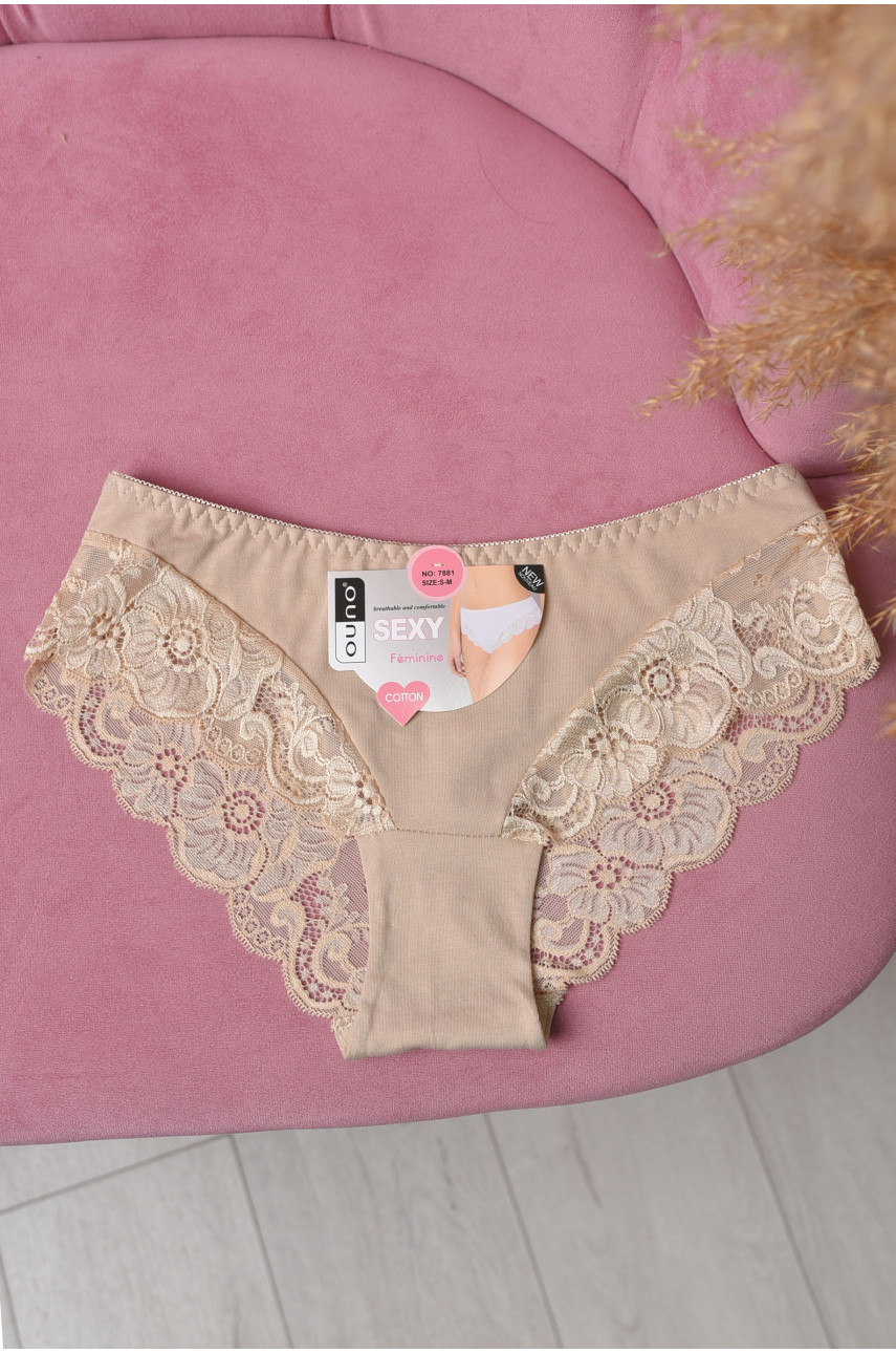 Трусы женские однотонные бежевого цвета 7881 169627