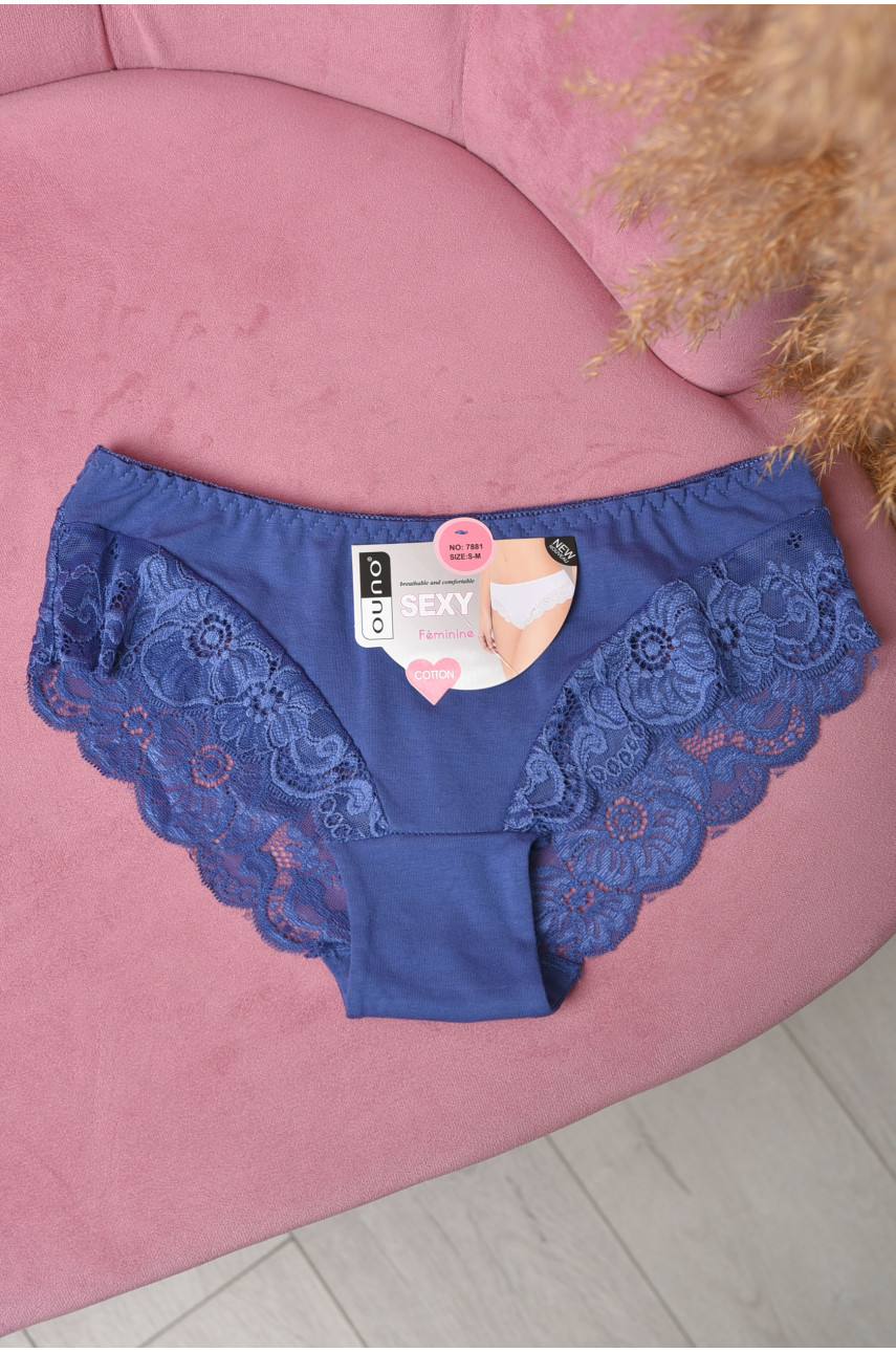 Труси жіночі однотонні синього кольору 7881 169629 Труси жіночі однотонні синього кольору 7881 169629