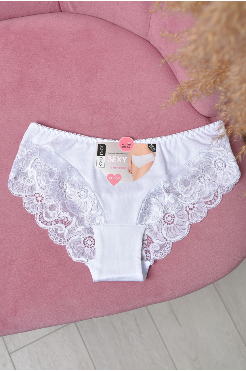 Труси жіночі однотонні білого кольору 7881 169631 Труси жіночі однотонні білого кольору 7881 169631