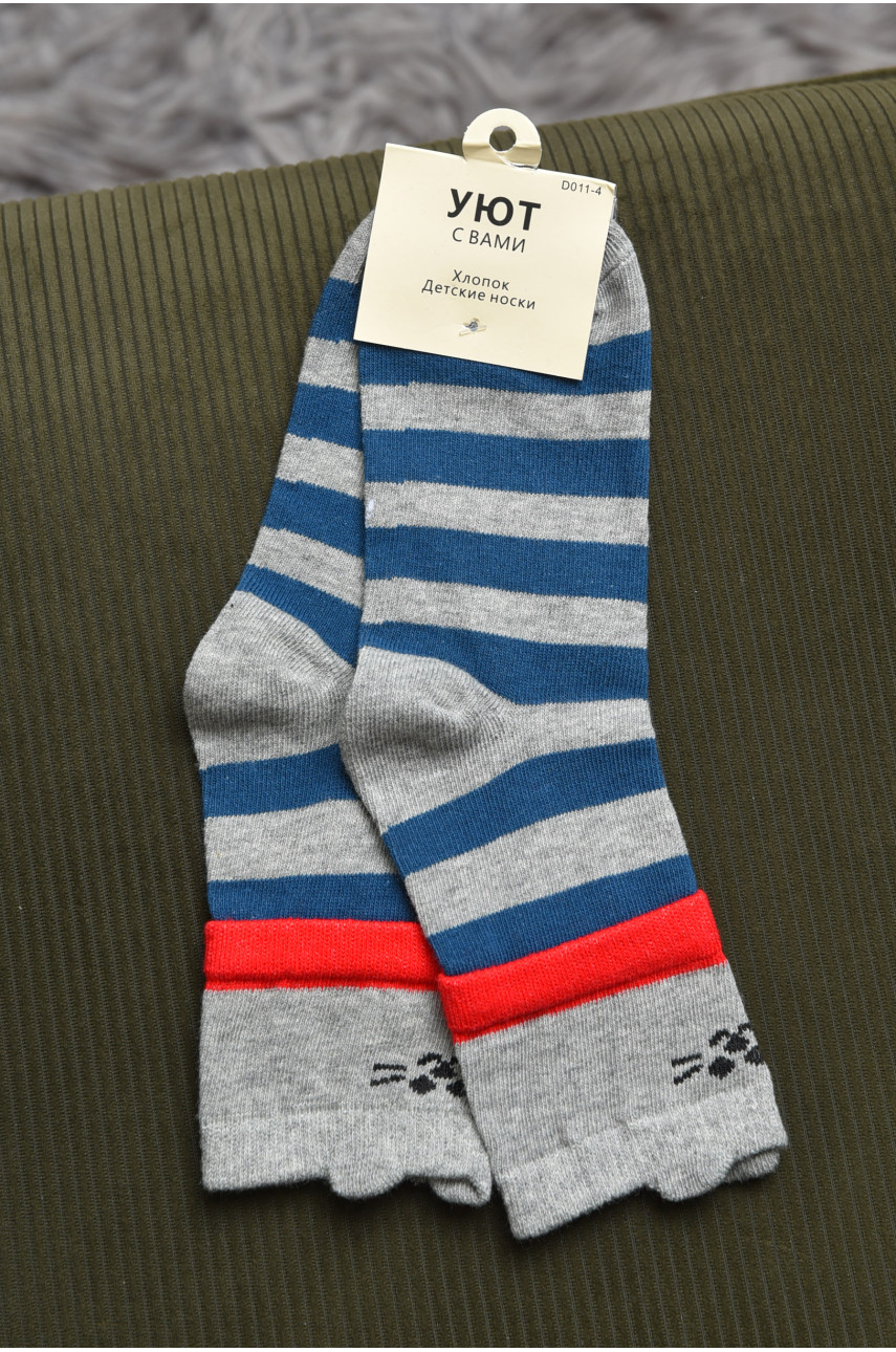 Шкарпетки дитячі сірого кольору в смужку D011-4 169703 Шкарпетки дитячі сірого кольору в смужку D011-4 169703