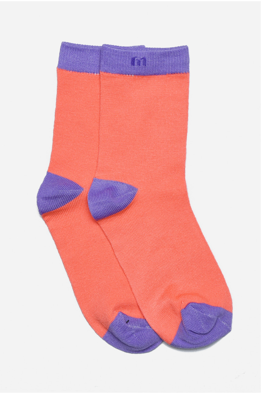 Шкарпетки підліткові для дівчинки коралового кольору С51 169718