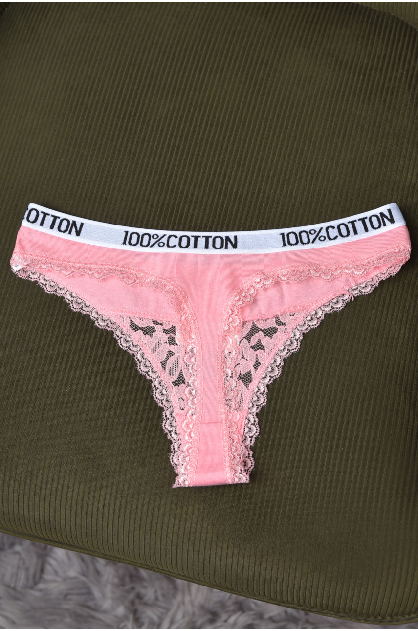 Стринги женские с гипюровыми вставками розового цвета Х1265 169880