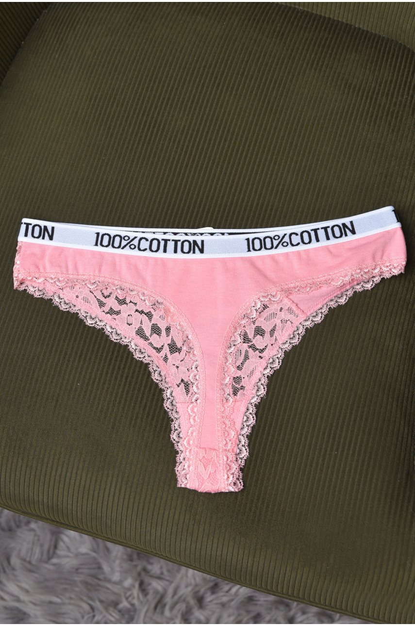 Стрінги жіночі з гіпюровими вставками рожевого кольору Х1262 169890