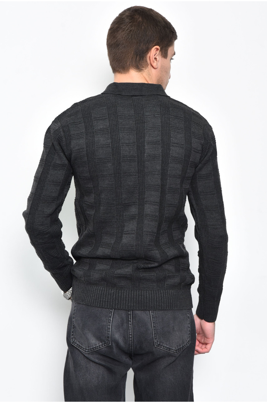 Свитер мужской темно-серого цвета акриловый 1060 169910