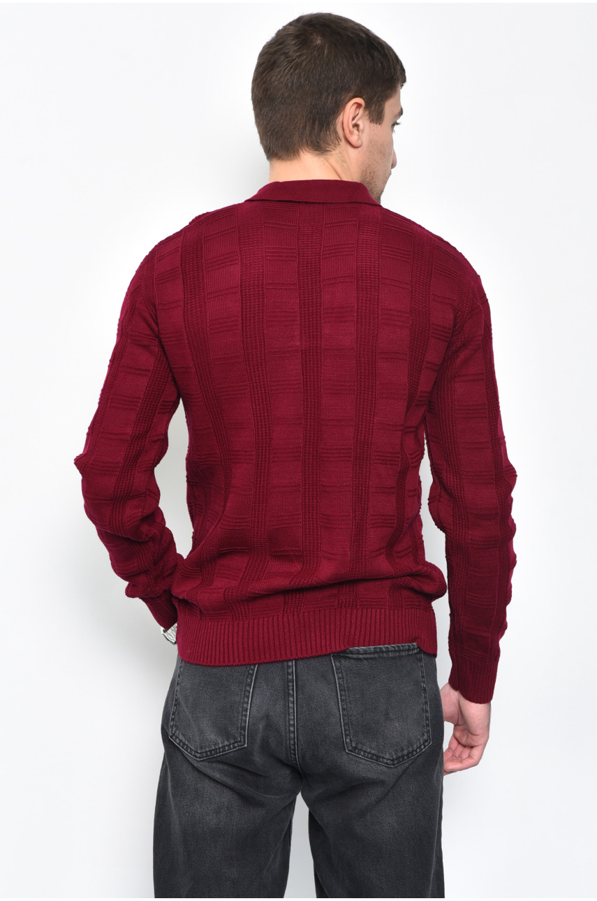 Свитер мужской бордового цвета акриловый 1060 169911