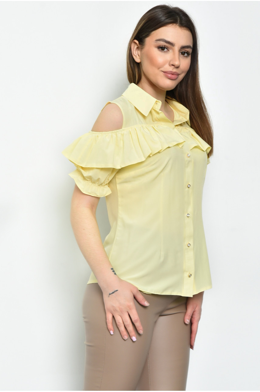 Блуза жіноча однотонна лимонного кольору 137886 169967