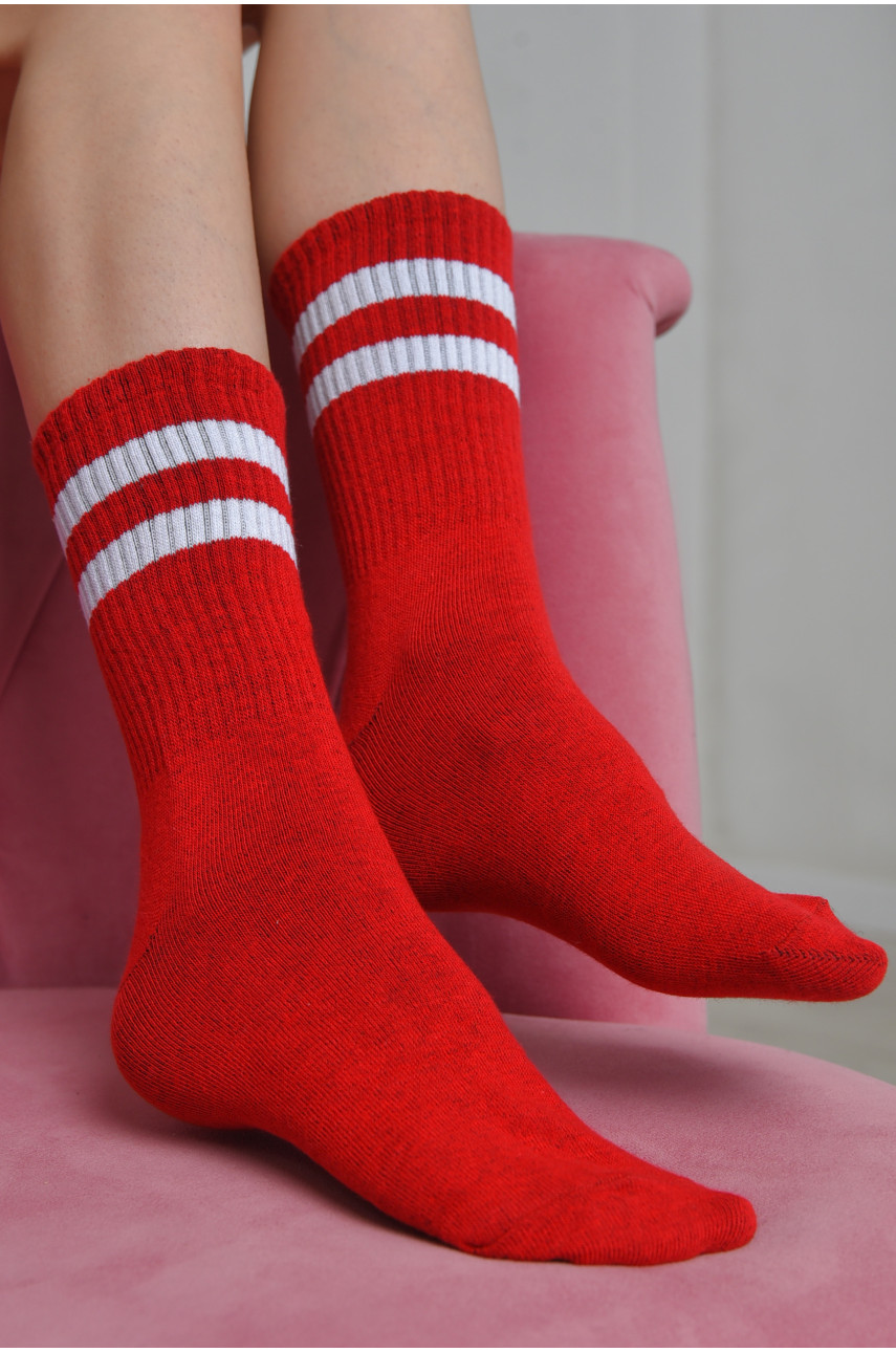 Носки женские высокие красного цвета размер 36-40 170038