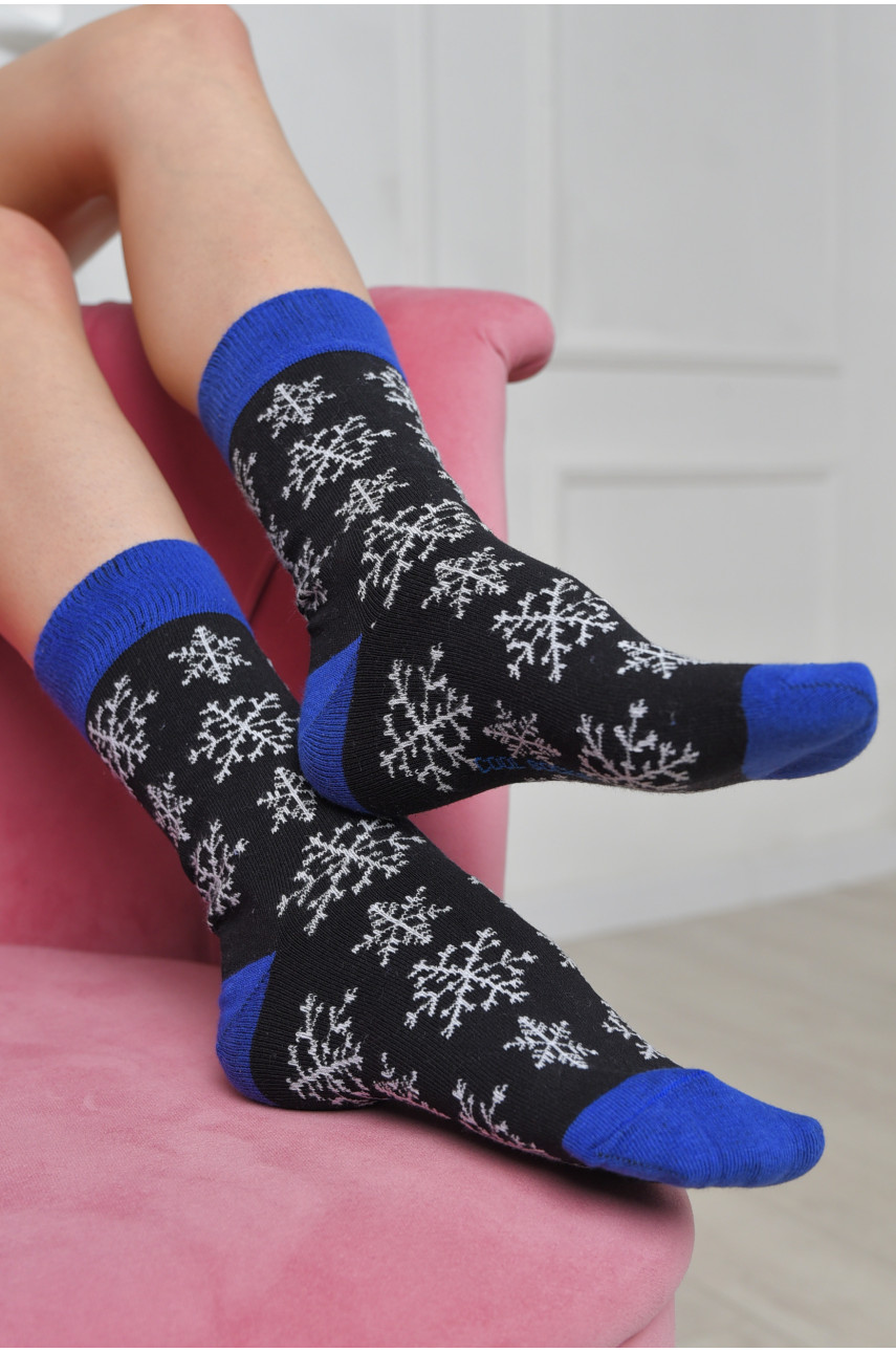 Шкарпетки жіночі новорічні чорного кольору розмір 36-40 170062