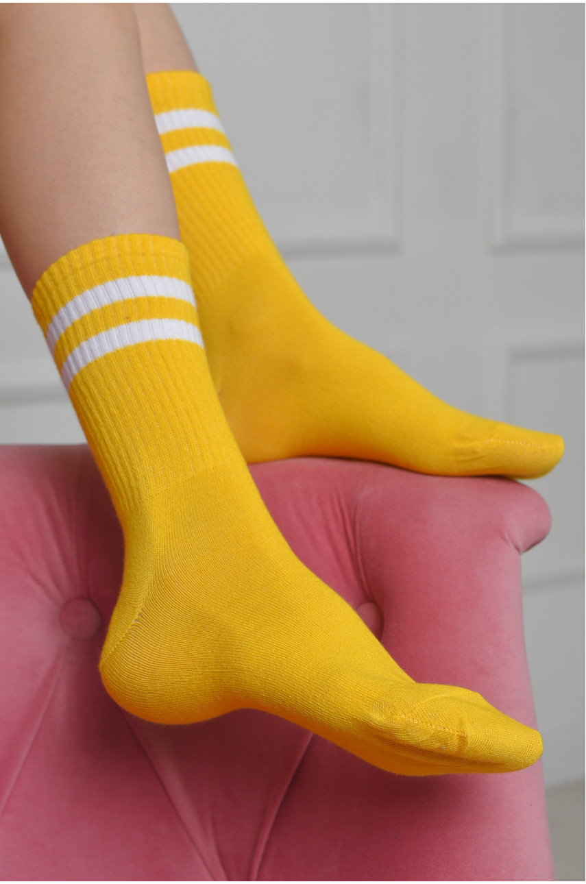 Шкарпетки жіночі високі жовтого кольору розмір 36-40 170073