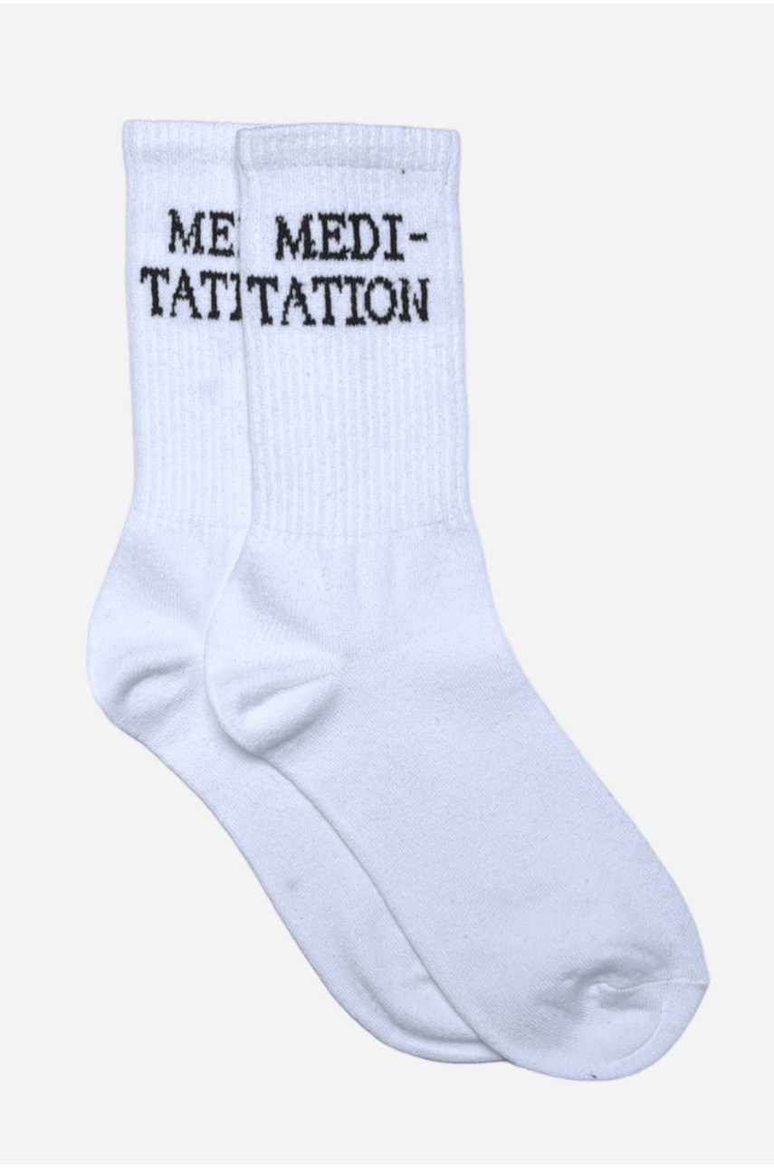 Шкарпетки чоловічі білого кольору з написом 41-46 170086