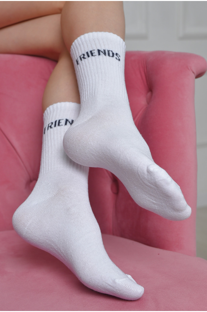 Шкарпетки жіночі високі білого кольору розмір 36-40 170088