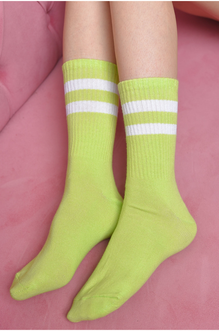 Шкарпетки жіночі високі салатового кольору розмір 36-40 170090