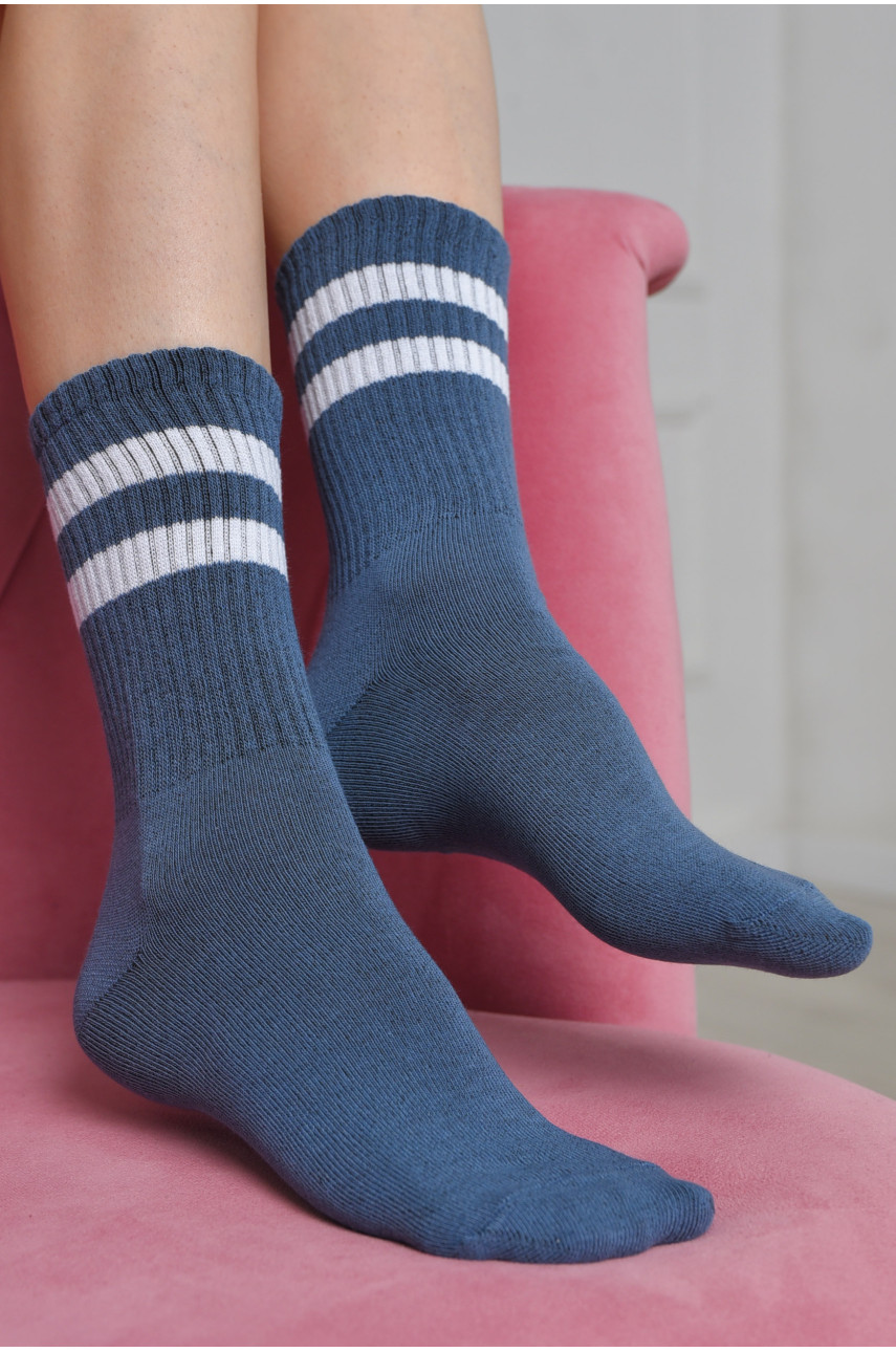 Шкарпетки жіночі високі синього кольору розмір 36-40 170094
