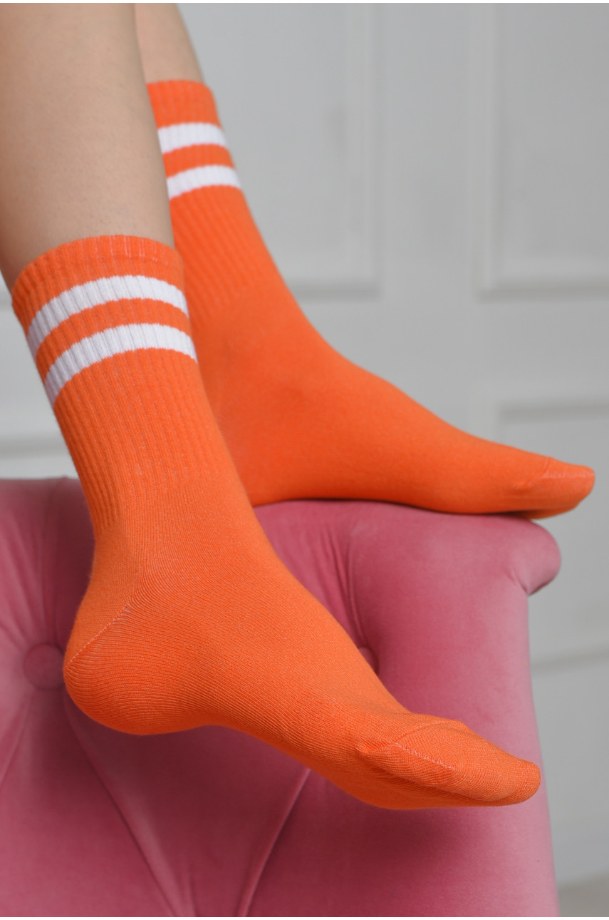 Носки женские высокие оранжевого цвета размер 36-40 170098