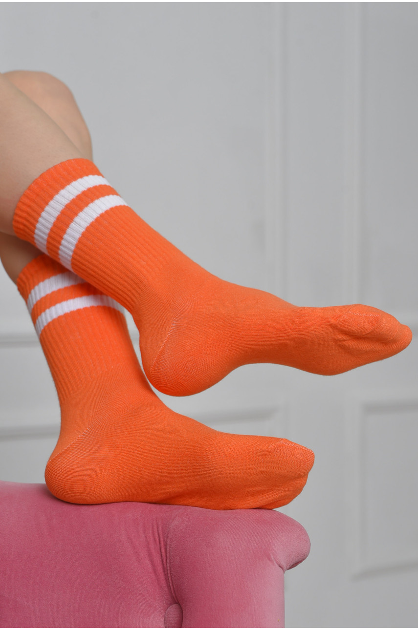 Носки женские высокие оранжевого цвета размер 36-40 170098