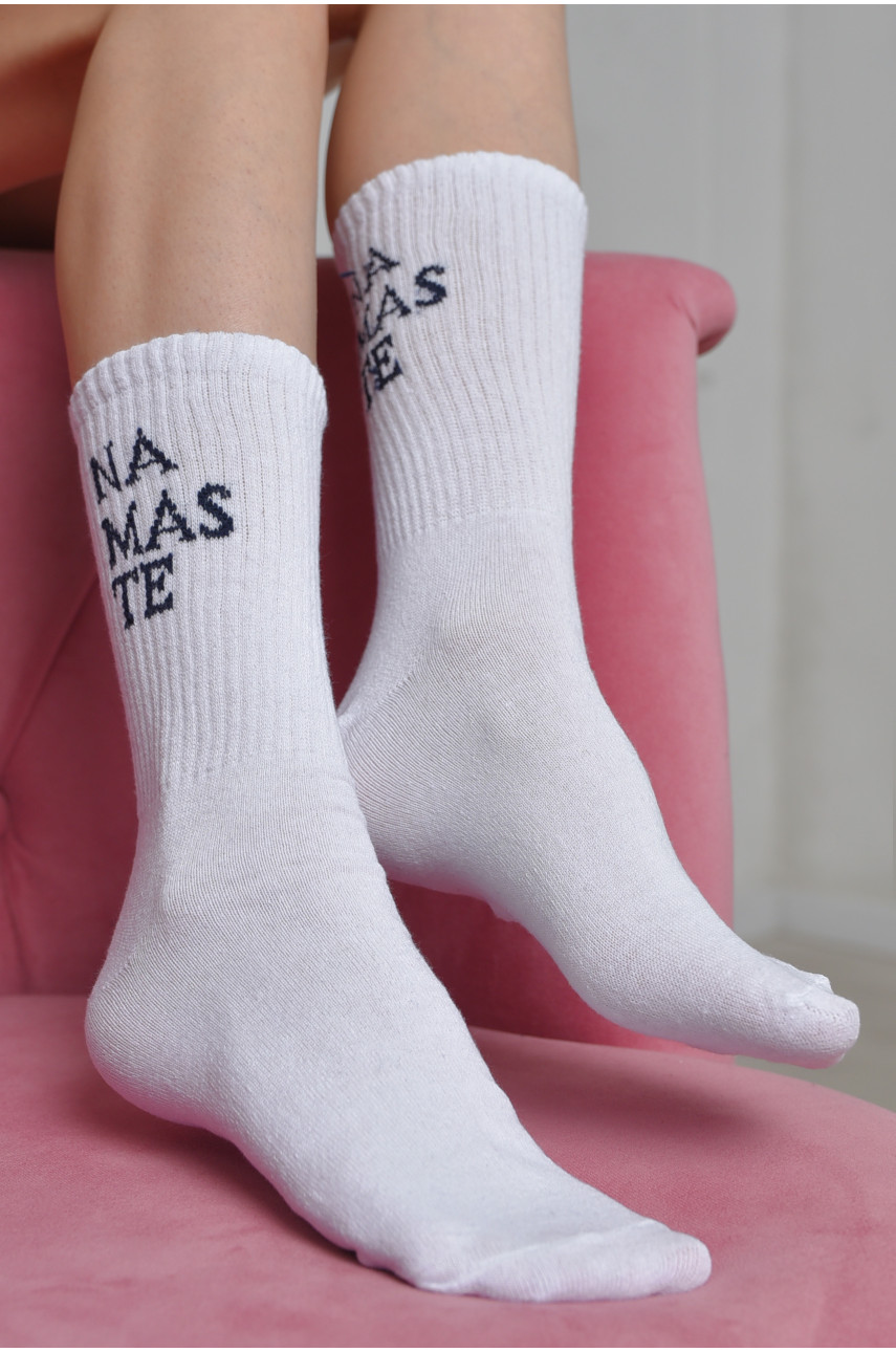 Шкарпетки жіночі високі білого кольору розмір 36-40 170099