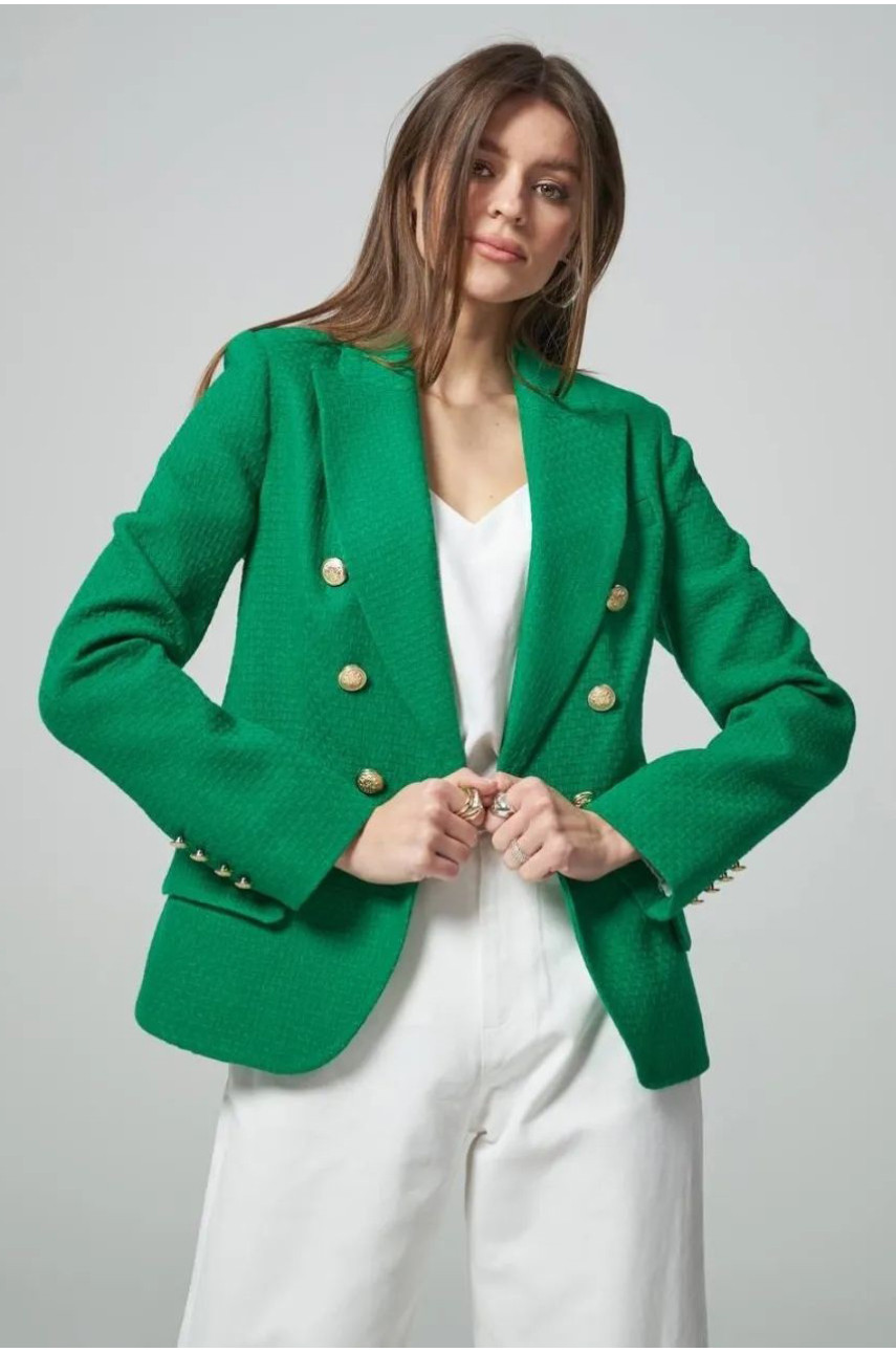 Піджак жіночий вечірнійі із твіду зеленого кольору 3456 170111