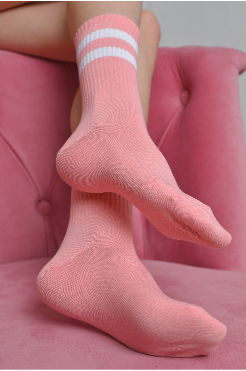 Носки женские высокие розового цвета размер 36-40 170125