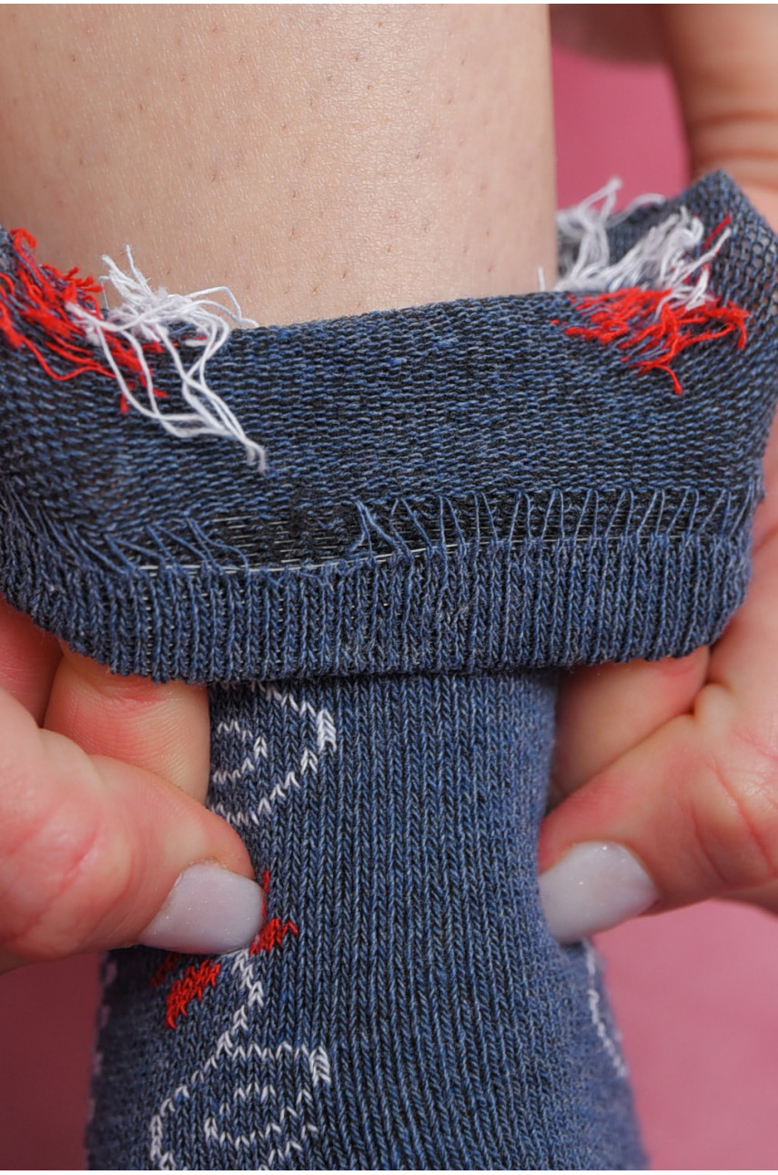 Шкарпетки жіночі з малюнком синього кольору розмір 36-40 170133 Шкарпетки жіночі з малюнком синього кольору розмір 36-40 170133