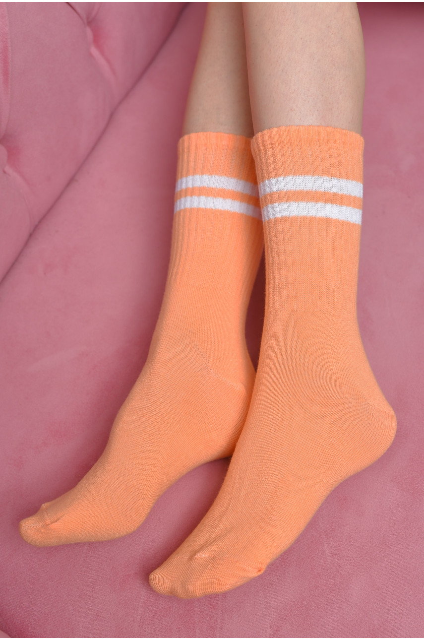 Носки женские высокие оранжевого цвета размер 36-40 170137
