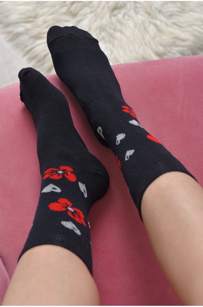 Шкарпетки жіночі з малюнком чорного кольору розмір 36-40 170146