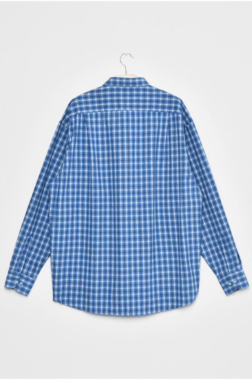 Рубашка мужская батальная  синего цвета в клеточку 322 170254