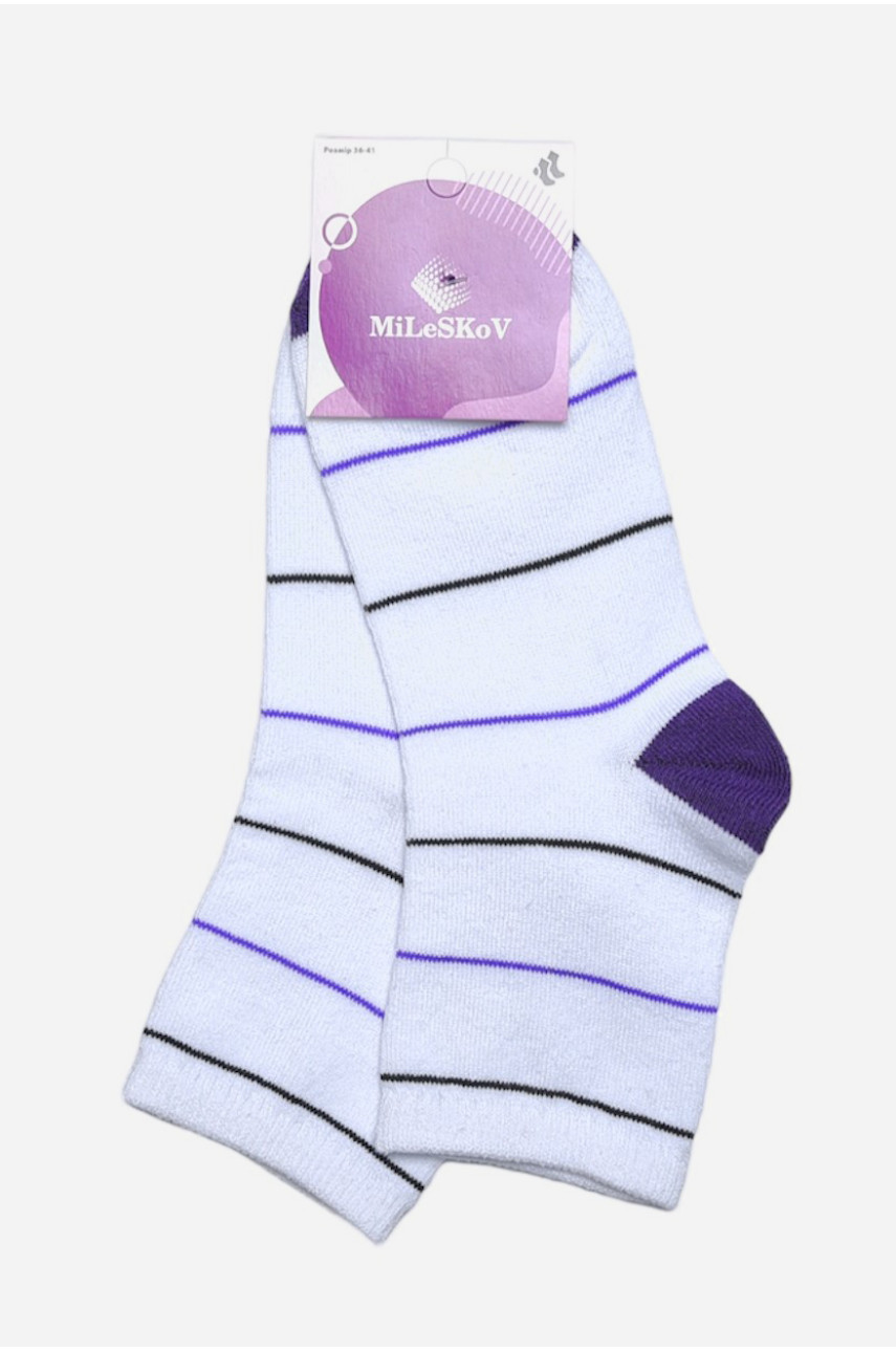 Шкарпетки жіночі демісезонні білого кольору 170346