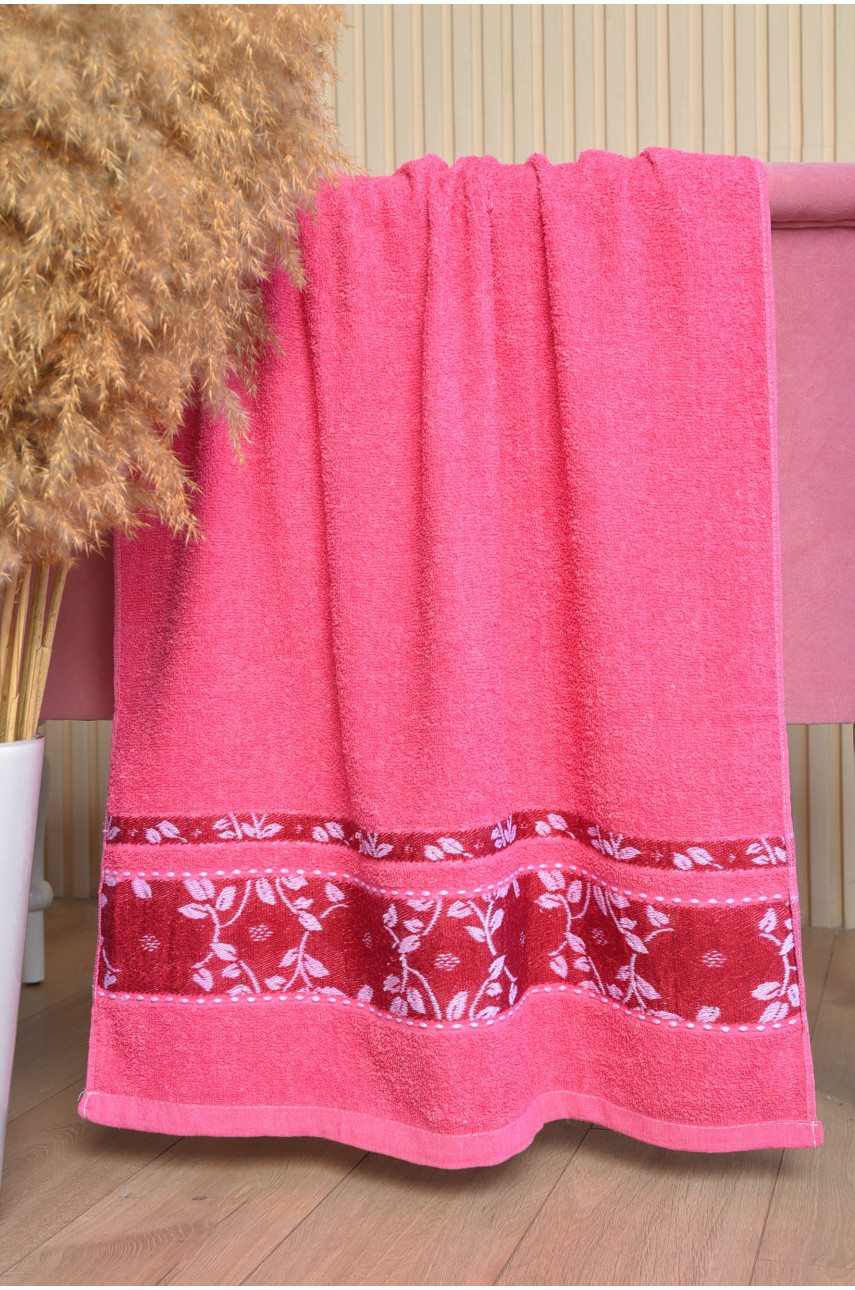 Рушник банний махровий рожевого кольору 113319 170378