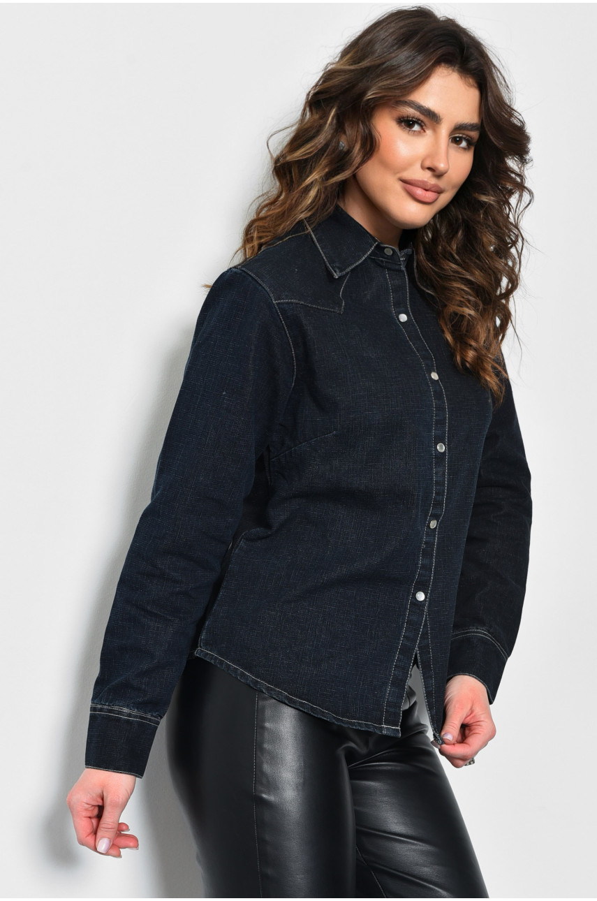 Сорочка жіноча джинсова темно-синього кольору 302 170402