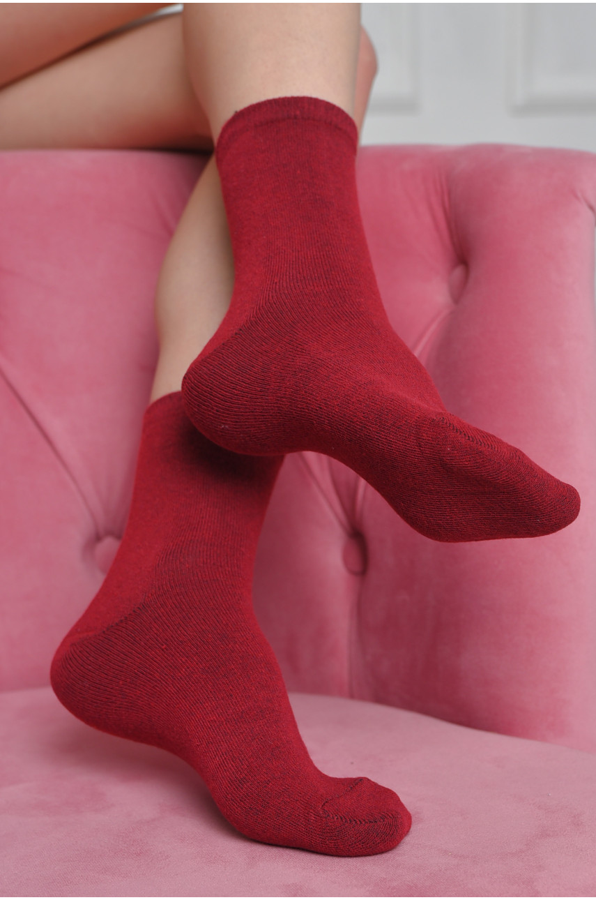 Шкарпетки жіночі демісезонні бордового кольору 170468