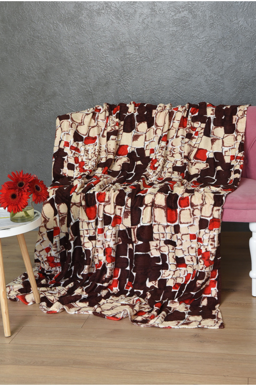 Плед коричневого цвета с принтом размер 180*200 170602