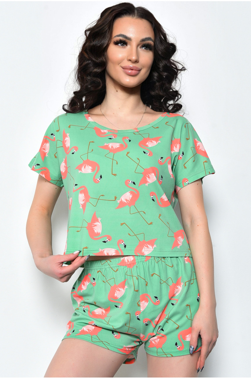 Піжама жіноча літня шорти+футболка салатового кольору 19009,25 170635