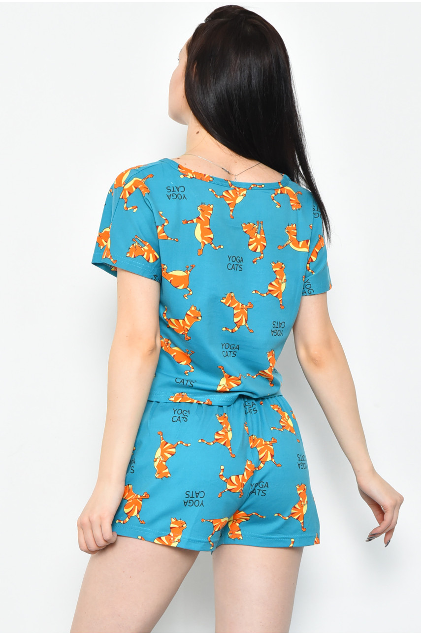 Піжама жіноча літня шорти+футболка зеленого кольору 19009,47 170646 Піжама жіноча літня шорти+футболка зеленого кольору 19009,47 170646