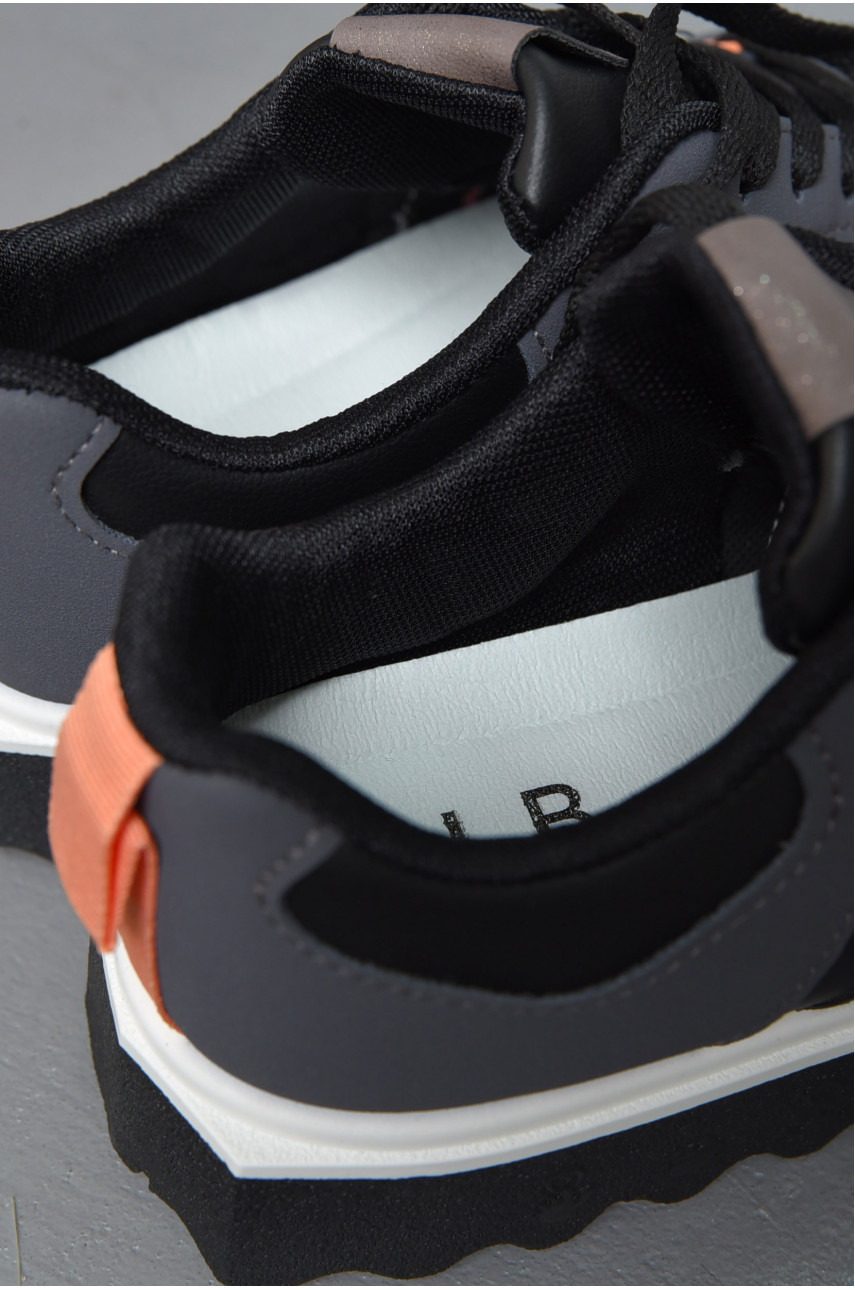 Кроссовки женские черного цвета на шнуровке L579-1 170677 Кроссовки женские черного цвета на шнуровке L579-1 170677